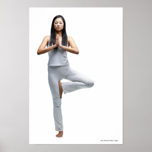 Poster Woman standing in yoga position