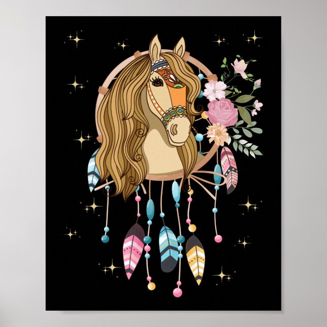 Poster Women Girls Dreamcatcher Horse Spiritual (Devant)