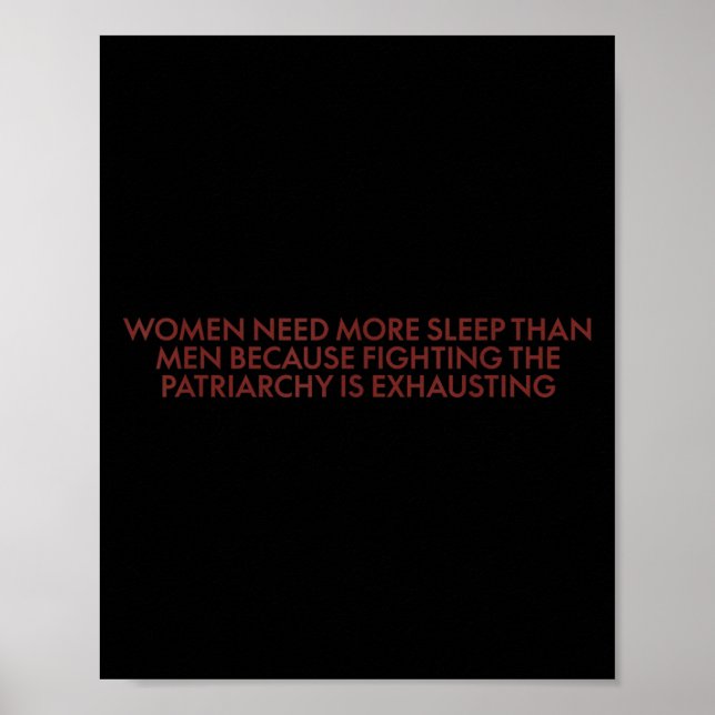 Poster Women Need More Sleep Than Men Because Fighting Pa (Devant)