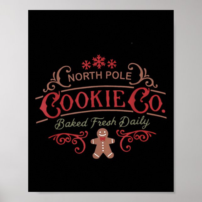 Poster Women Retro Christmas Gingerbread Bakery North Le  (Devant)