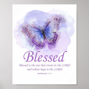 Poster Women’s Christian Butterfly Bible Verse: Blessed
