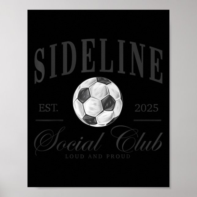 Poster Women Sideline Social Club Soccer Mom Game Day Mot (Devant)