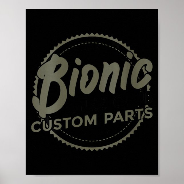 Poster Womens Bionic Knee Club Parts Funny Knee Replaceme (Devant)