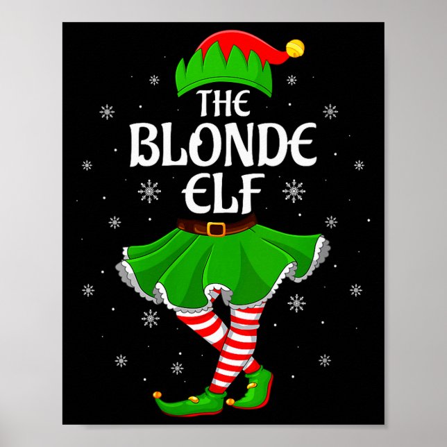 Poster Womens Blonde Elf Christmas Family Girls Women Elf (Devant)