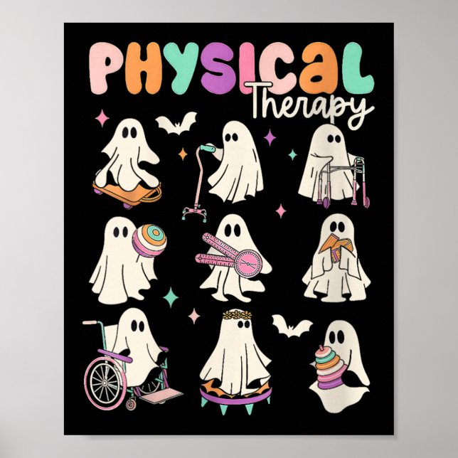 Poster Womens Cute Ghost Physical Therapy Pt Physical The (Devant)