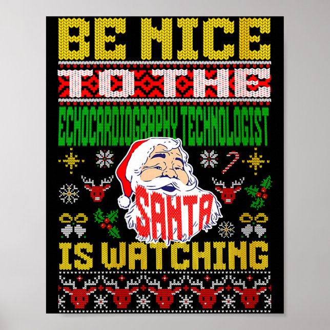 Poster Womens Echocardiography Tech Christmas Ugly Sweate (Devant)