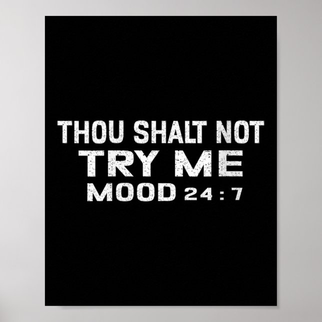 Poster Womens Funny Quote Graphic Thou Shalt Not Try Me,  (Devant)