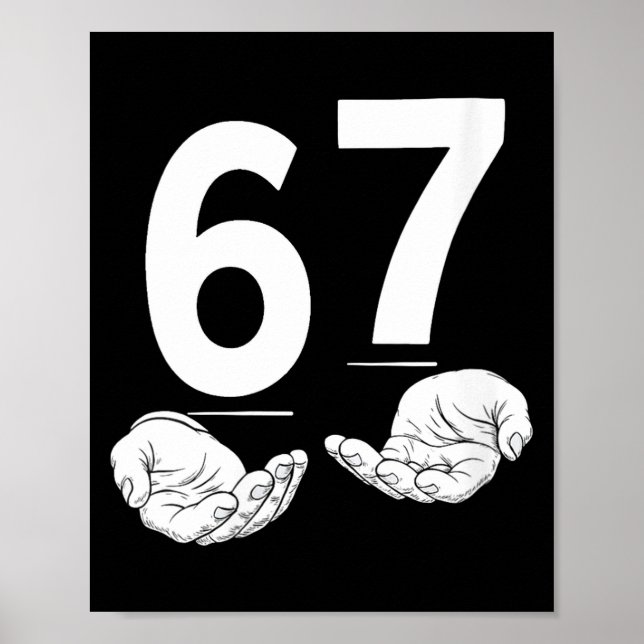 Poster Womens Funny Six Seven 6 7 Meme Gen Alpha Slang 6  (Devant)