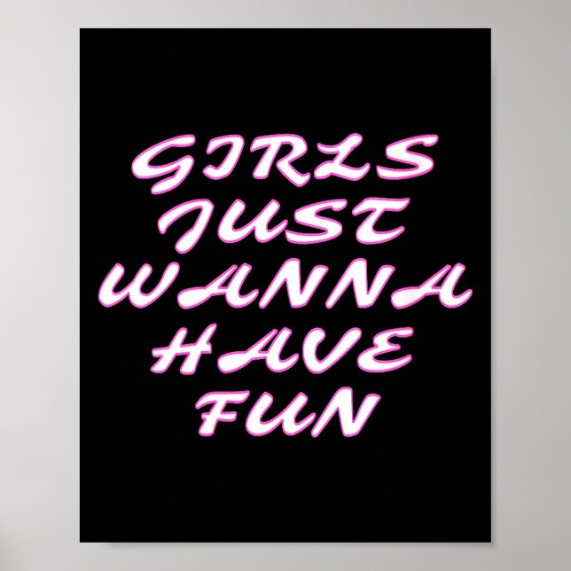Poster Womens Girls Just W Have Fun V-neck  (Devant)