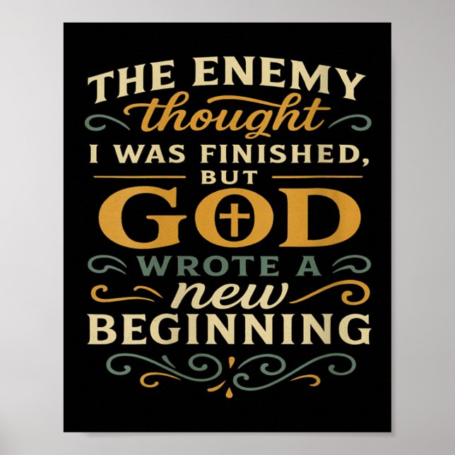 Poster Womens God Wrote A New Beginning Faith Based Insra (Devant)