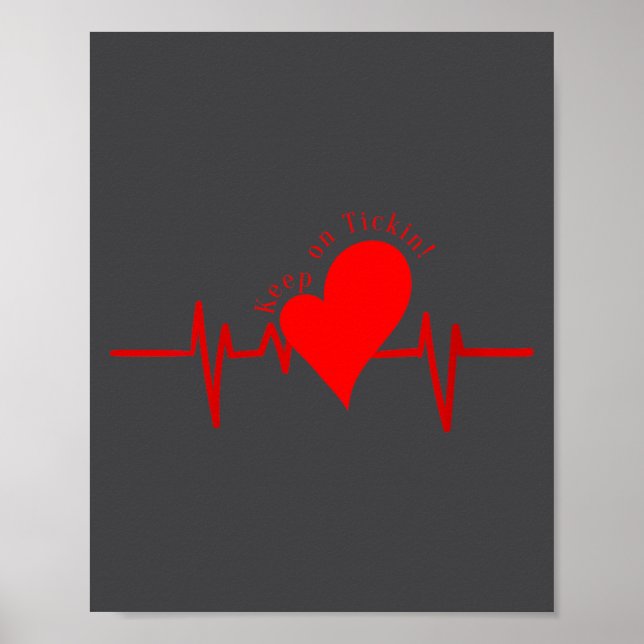 Poster Womens Keep On Tickin! Ekg Heartbeat Cow Valve Hea (Devant)