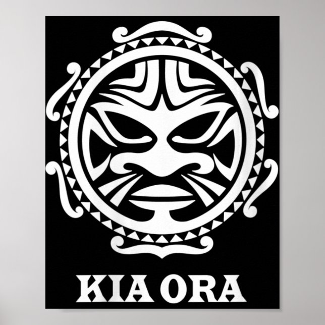 Poster Womens Kia Ora Maori Culture Symbol Haka Dance New (Devant)