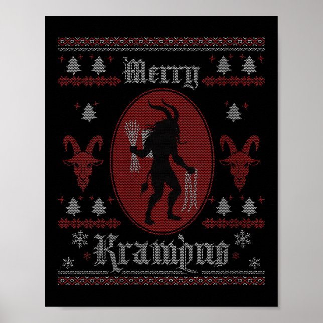Poster Womens Merry Krampus Horror Soky Evil Funny Ugly C (Devant)