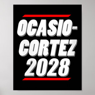 Poster Womens Ocasio-cortez 2028 - Aoc For President ! V-