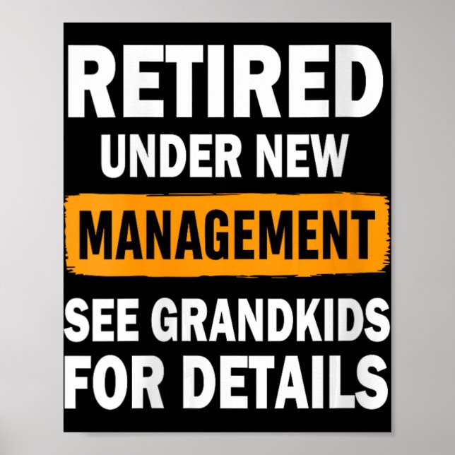 Poster Womens Retired Under New Management See Grandkids  (Devant)