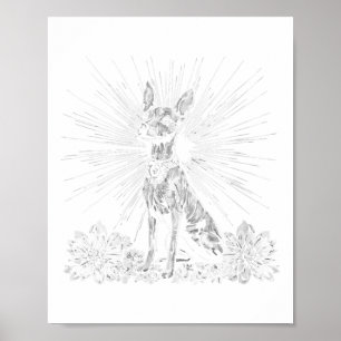 Poster Womens Retro Tattoo Style Xoloitzcuintli Amoureux 