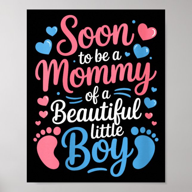 Poster Womens Soon-to-be A Mommy Of A Beautiful Baby Boy, (Devant)