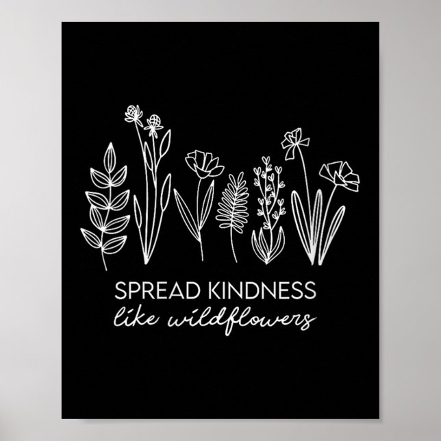 Poster Womens Spread Kindness Like Wildflowers Insrationa (Devant)