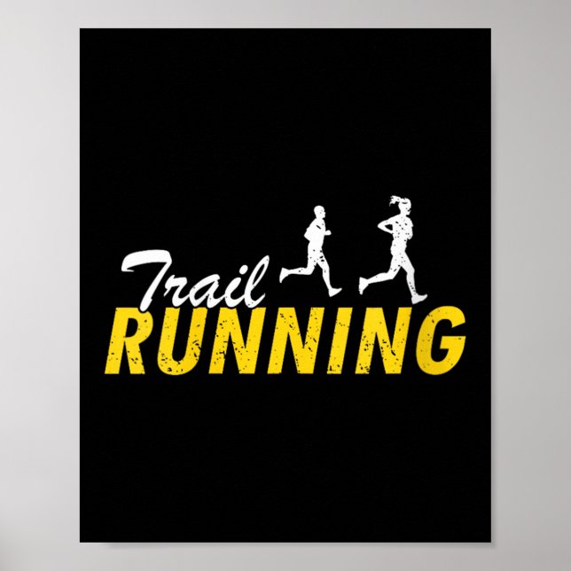 Poster Womens Trail Running Mountain Path Outdoor Fitness (Devant)