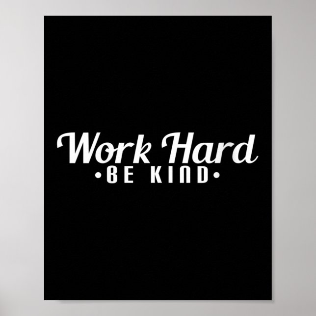 Poster Womens Work Hard Be Kind Motivational V-neck  (Devant)