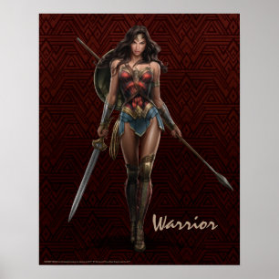 Poster Wonder Woman Battle-Ready Comic Art
