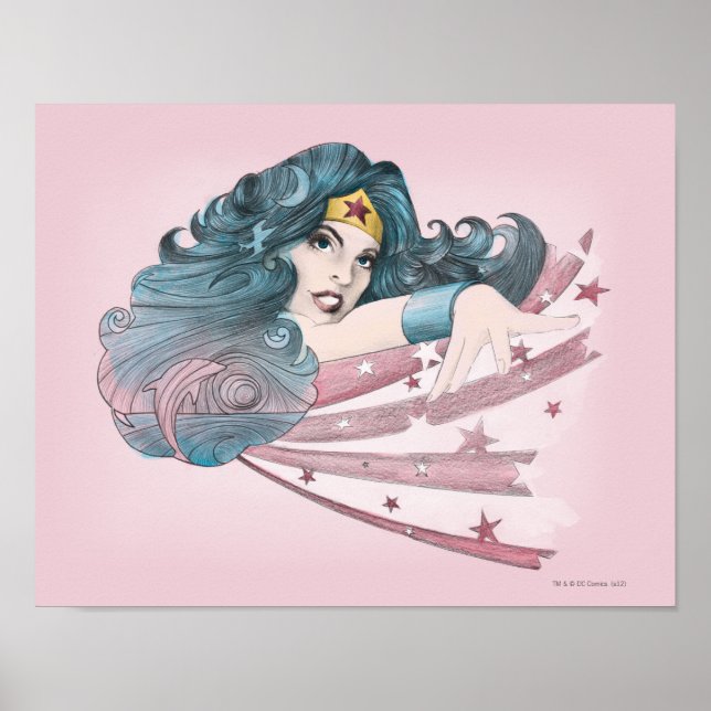 Poster Wonder Woman Dolphin and Stripes (Devant)