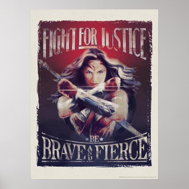 Poster Wonder Woman Lutte Pour La Justice (Devant)