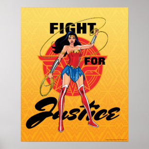 Poster Wonder Woman With Lasso - Lutte Pour La Justice