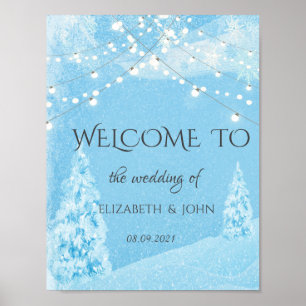 Poster Wonderland d'hiver, Mariage d'arbre à pin