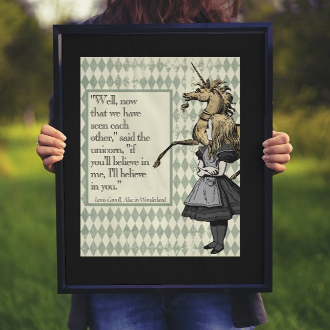 Poster Wonderland I'll Believe In You Unicorn Citation (Créateur téléchargé)