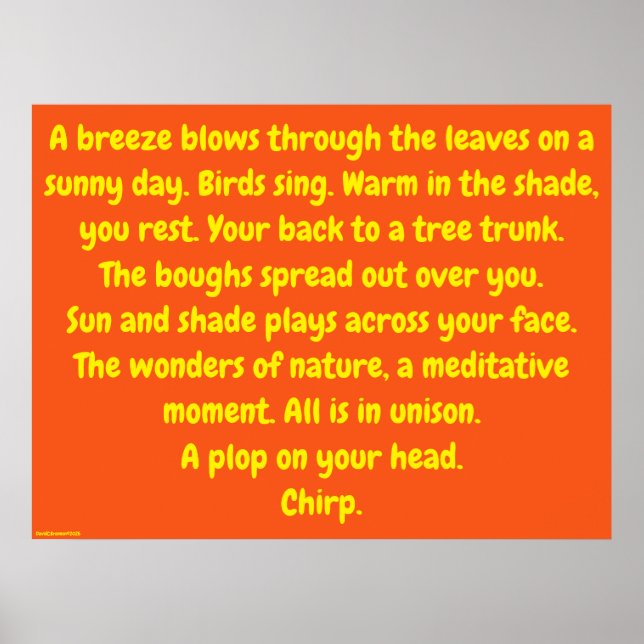 Poster "Wonders Of Nature", humor, meditation (Devant)