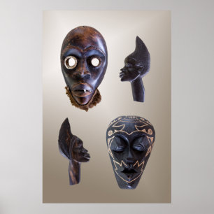 Poster Wooden African Masks