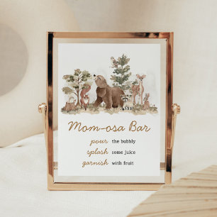 Poster Woodland Animaux Aventure Await Maman Osa Bar