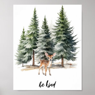 Poster Woodland Be kind Nursery