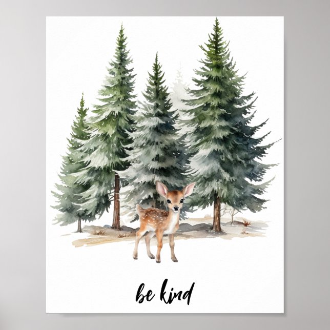 Poster Woodland Be kind Nursery (Devant)