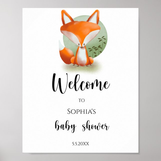 Poster Woodland Fox - Bienvenue (Devant)