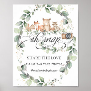 Poster Woodland Oh Snap Partagez l'amour Tag Vos photos