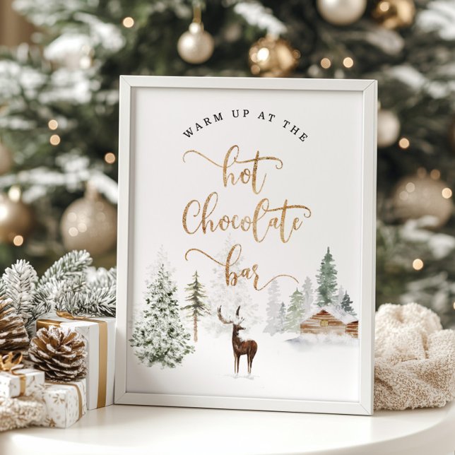 Poster Woodland Se réchauffer à la barre de chocolat chau (Créateur téléchargé)