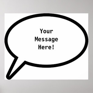 Poster Word Balloon, YourMessageHere !