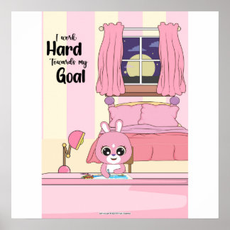 Poster work hard towards goals Wall art