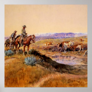 Poster "Worked Over" Western Art by Charles M Russell