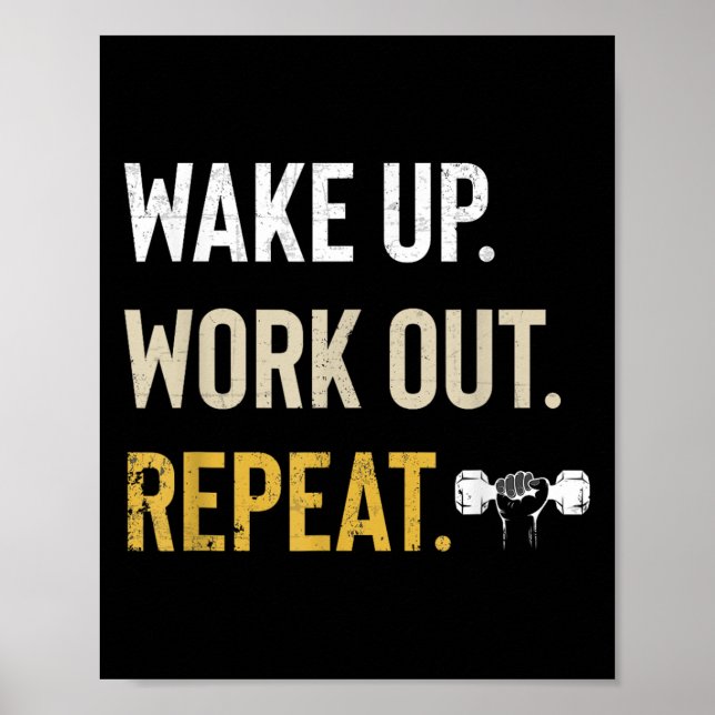 Poster Workou Wake Up Insrational And Motivational Gym Gi (Devant)