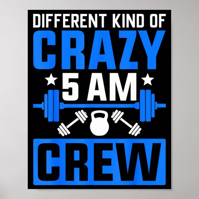 Poster Workout Squad 5am Crew Funny Gym Quote  (Devant)