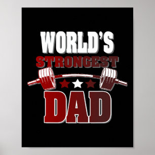 Poster World39s Plus forte papa nouveauté T pour Fête des
