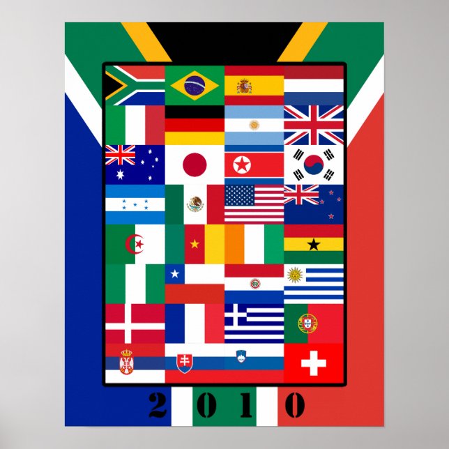 Poster World Flags Soccer 2010 (Devant)