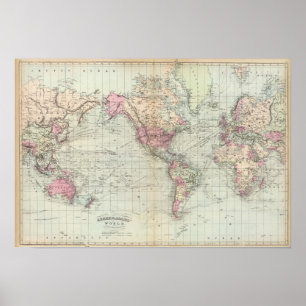 Poster World, la projection de Mercator