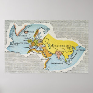 Poster WORLD MAP, c1300.