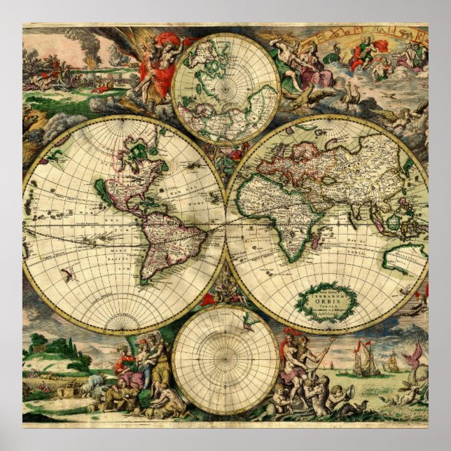 Poster World Map of 1689 Toxiques (Devant)