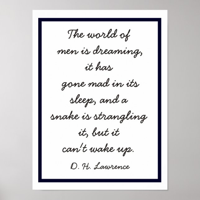 Poster World of Dreaming - Devis de D.H. Lawrence -print (Devant)