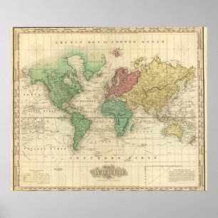 Poster World on Mercators Projection